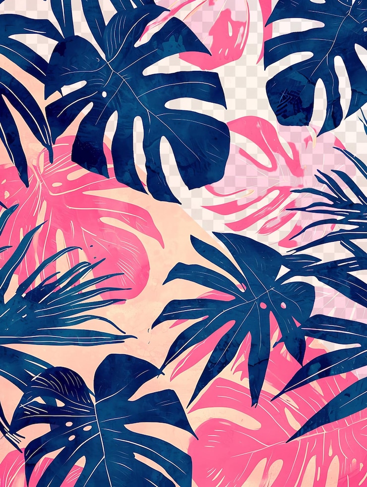 PSD un fondo colorido con palmeras y colores rosados y rosados