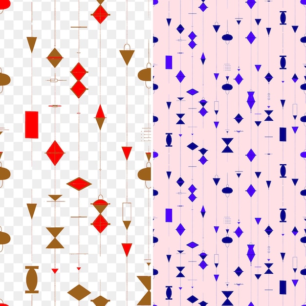 PSD un fondo colorido con un patrón de flechas y una serie de formas diferentes