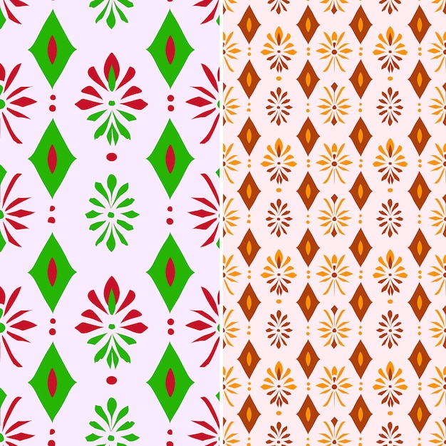 PSD un fondo colorido con un patrón de flores y un fondo verde y rojo