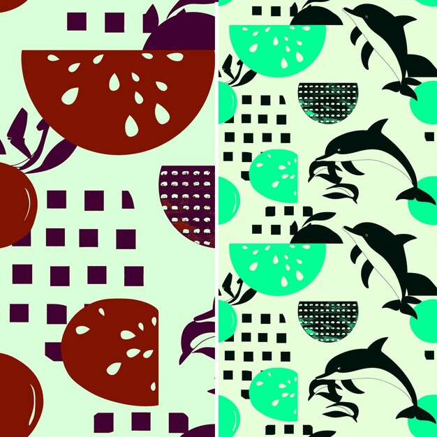 PSD un fondo colorido con un patrón de fresas y una fresas