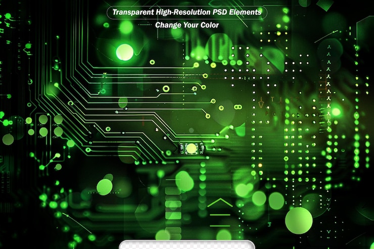 PSD fondo de concepto de tecnología futura de circuito cibernético