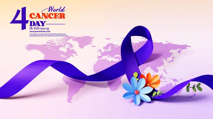 Fondo de concienciación mundial sobre el cáncer con una cinta de esperanza