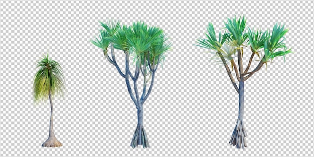El fondo del corte aislado del árbol de renderización 3D