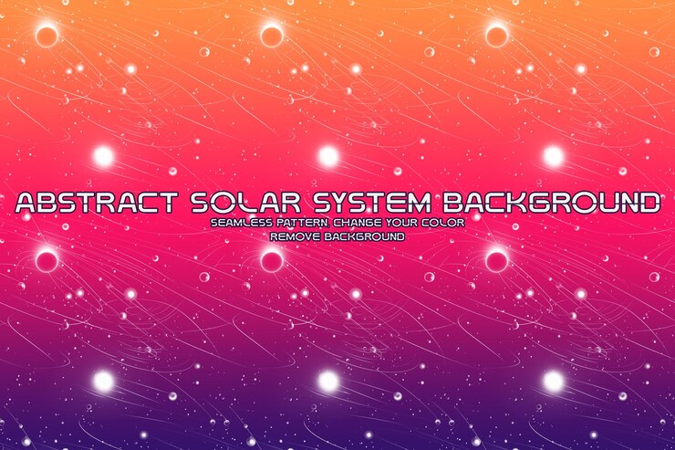 PSD fondo cósmico editable con patrones de planetas y estrellas