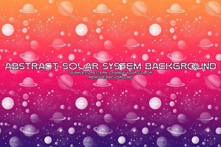 PSD fondo cósmico editable con patrones de planetas y estrellas