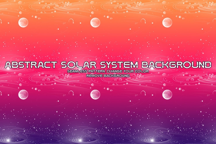 PSD fondo cósmico editable con patrones de planetas y estrellas