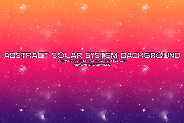 PSD fondo cósmico editable con patrones de planetas y estrellas