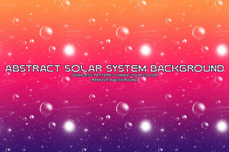 PSD fondo cósmico editable con patrones de planetas y estrellas
