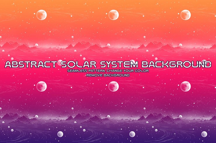 PSD fondo cósmico editable con patrones de planetas y estrellas