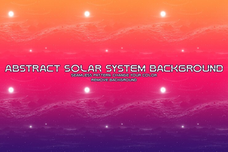 PSD fondo cósmico editable con patrones de planetas y estrellas