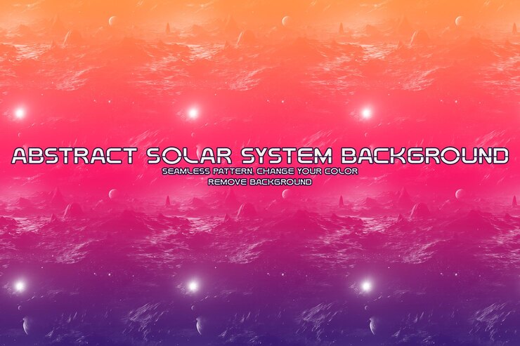 PSD fondo cósmico editable con patrones de planetas y estrellas