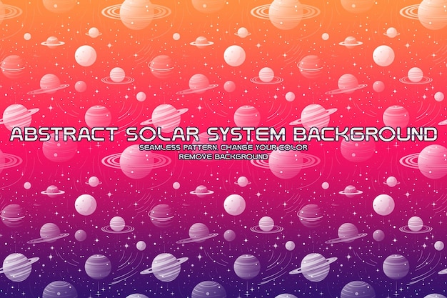 Fondo cósmico editable con patrones de planetas y estrellas