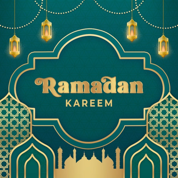 Fondo cuadrado de ramadan kareem psd en color de lujo