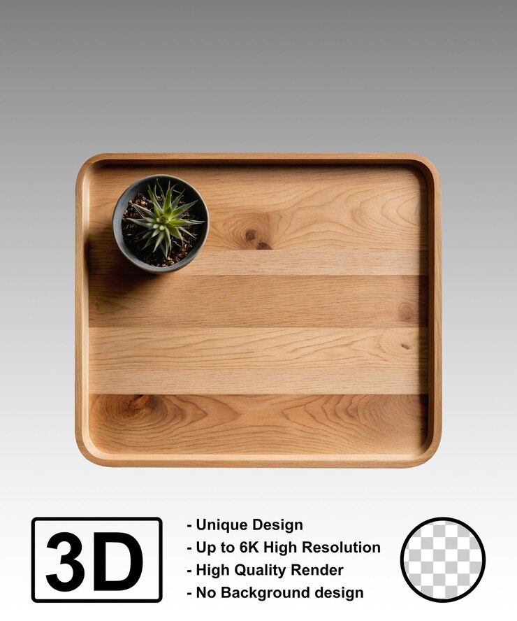 PSD fondo decoración de bandeja de tablero de madera para exhibición de productos