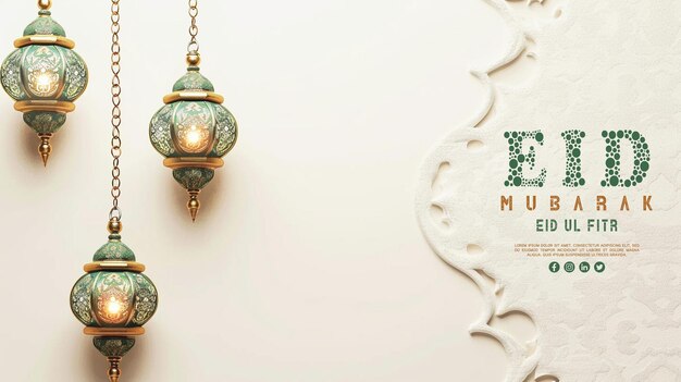 Fondo de decoración del festival de ramadan kareem y tarjeta de felicitación