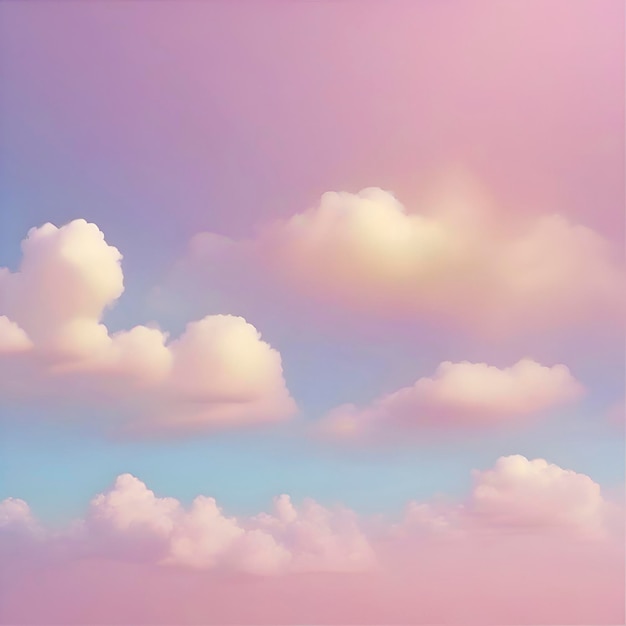 Fondo degradado de color de nube de cielo pastel y luz solar aigenerated