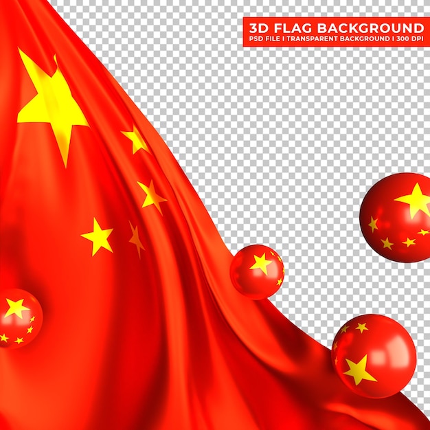 Fondo della bandiera della Cina con l'ornamento della palla 3d