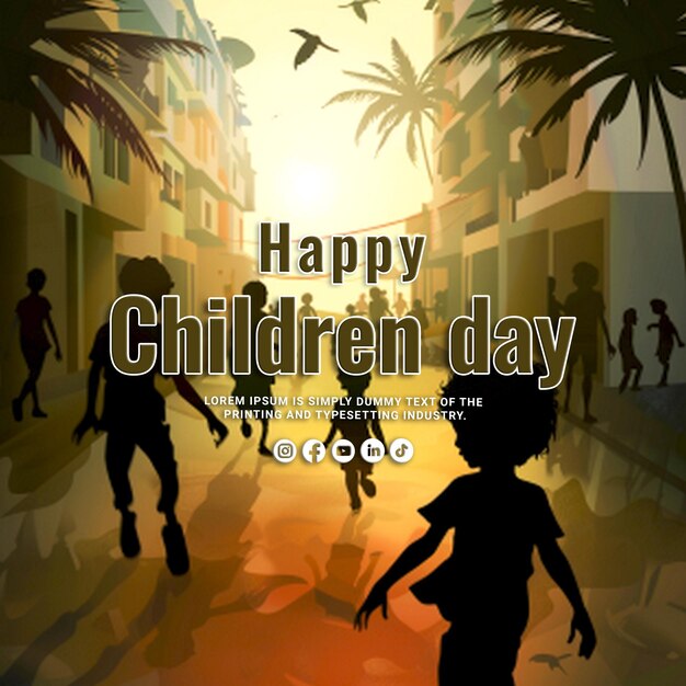 PSD fondo del día feliz de los niños