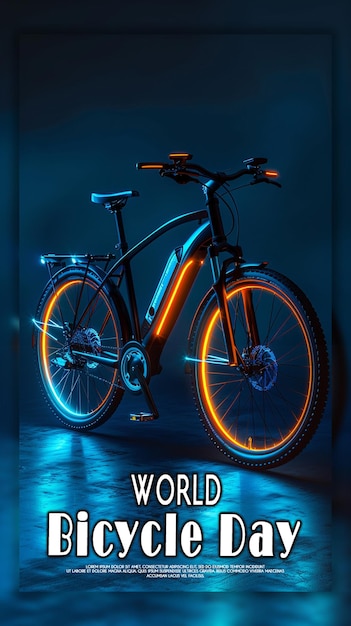 PSD fondo del día mundial sin automóviles y del día mundial de la bicicleta