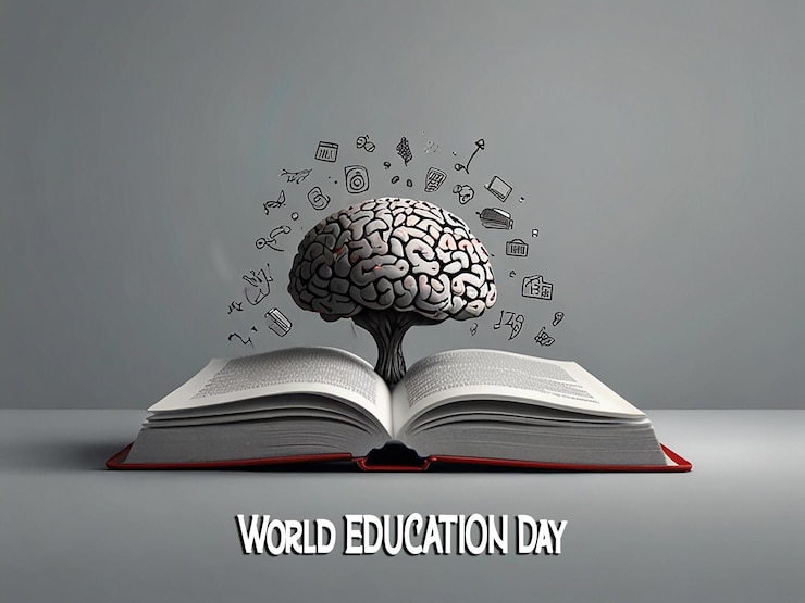 PSD fondo del día mundial de la educación con archivo editable