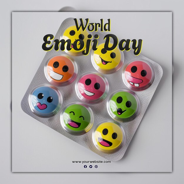 PSD el fondo del día mundial del emoji