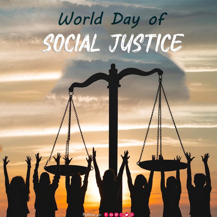 PSD fondo del día mundial de la justicia social para el diseño de carteles o pancartas de redes sociales