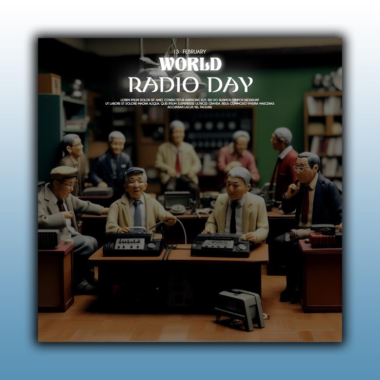 PSD fondo del día mundial de la radio