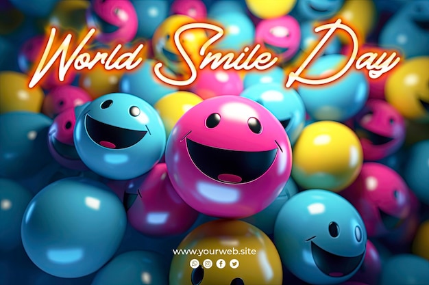 PSD fondo del día mundial de la sonrisa