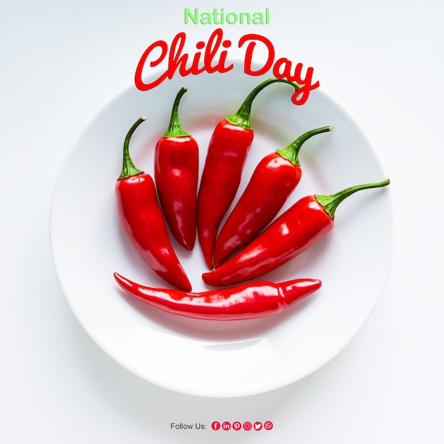 Fondo del Día Nacional del Chili para el diseño de carteles o pancartas de redes sociales