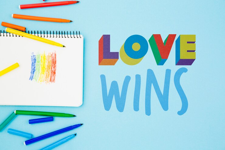 PSD fondo del día del orgullo gay con la bandera del arcoíris
