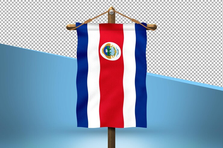 PSD fondo de diseño de bandera colgante de costa rica