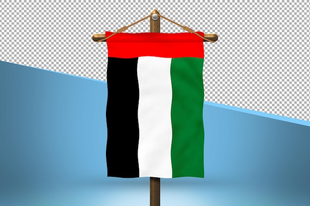 PSD fondo de diseño de bandera colgante de emiratos árabes unidos