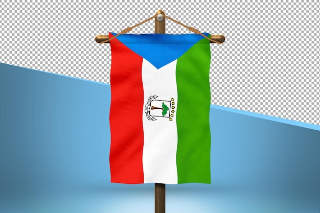 Fondo de diseño de bandera colgante de guinea ecuatorial