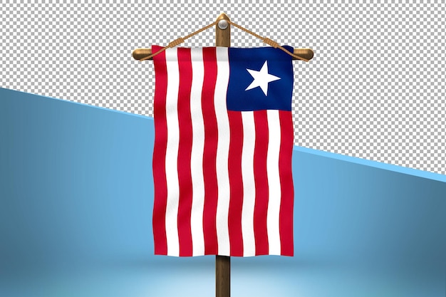 PSD fondo de diseño de bandera colgante de liberia