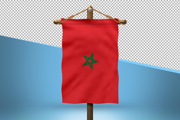 PSD fondo de diseño de bandera colgante de marruecos