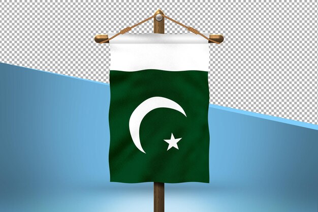 PSD fondo de diseño de bandera colgante de pakistán