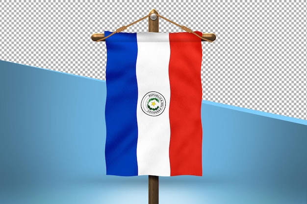 Fondo de diseño de bandera colgante de paraguay