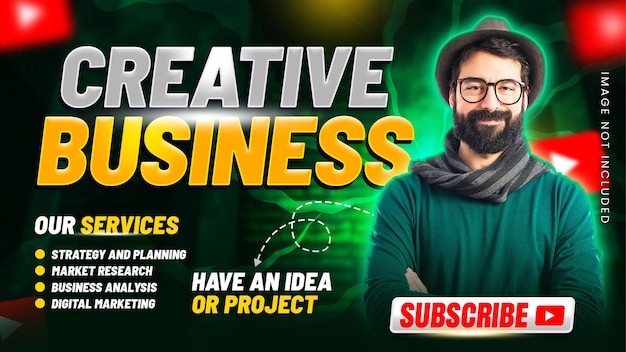 Fondo de diseño de miniatura de video de YouTube para video de negocios
