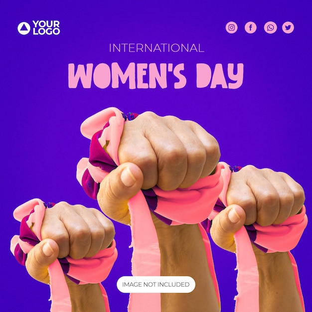 Fondo de diseño de plantilla de redes sociales del día de la mujer