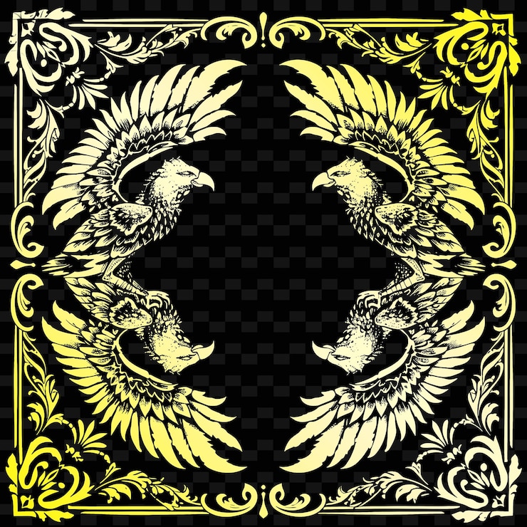 PSD un fondo dorado y negro con dos dragones y un dragón