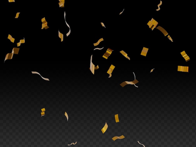 Fondo de elemento de confeti elegante de lujo dorado aislado de render 3d