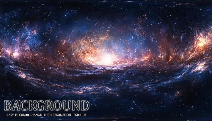 PSD fondo espacial proyección equirrectangular de 360 grados