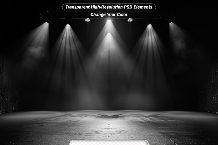 PSD fondo en el espectáculo interior iluminado con un proyector