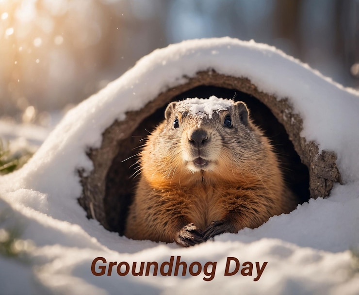 PSD fondo de feliz día de la marmota