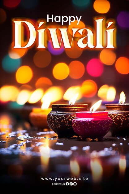 Fondo feliz diwali y cartel de diwali