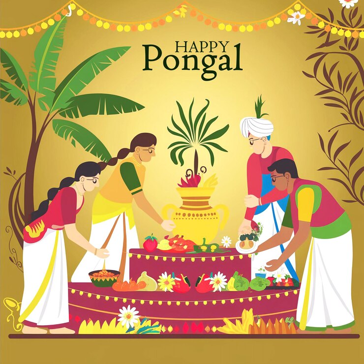 PSD fondo feliz festival pongal