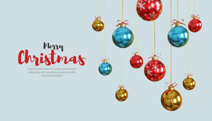 PSD fondo de feliz navidad 3d con bola de navidad
