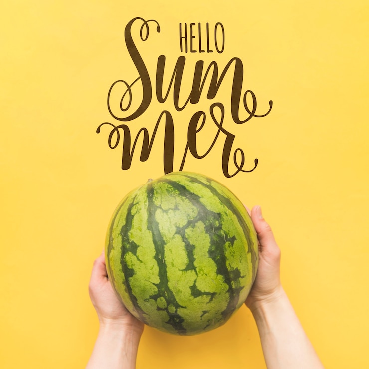 PSD fondo flat lay de verano con frutas exóticas