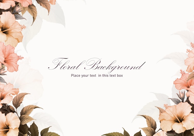 Fondo floral con diseño de flores y hojas