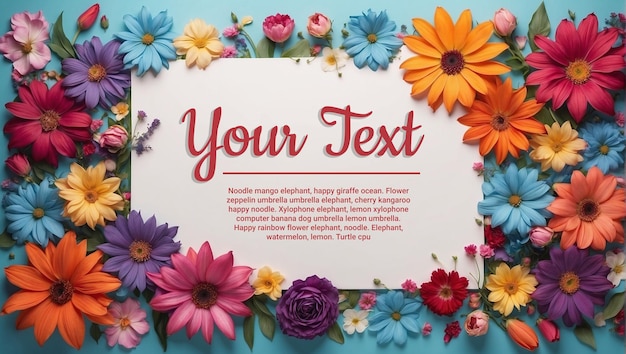PSD fondo floral con mensaje editable